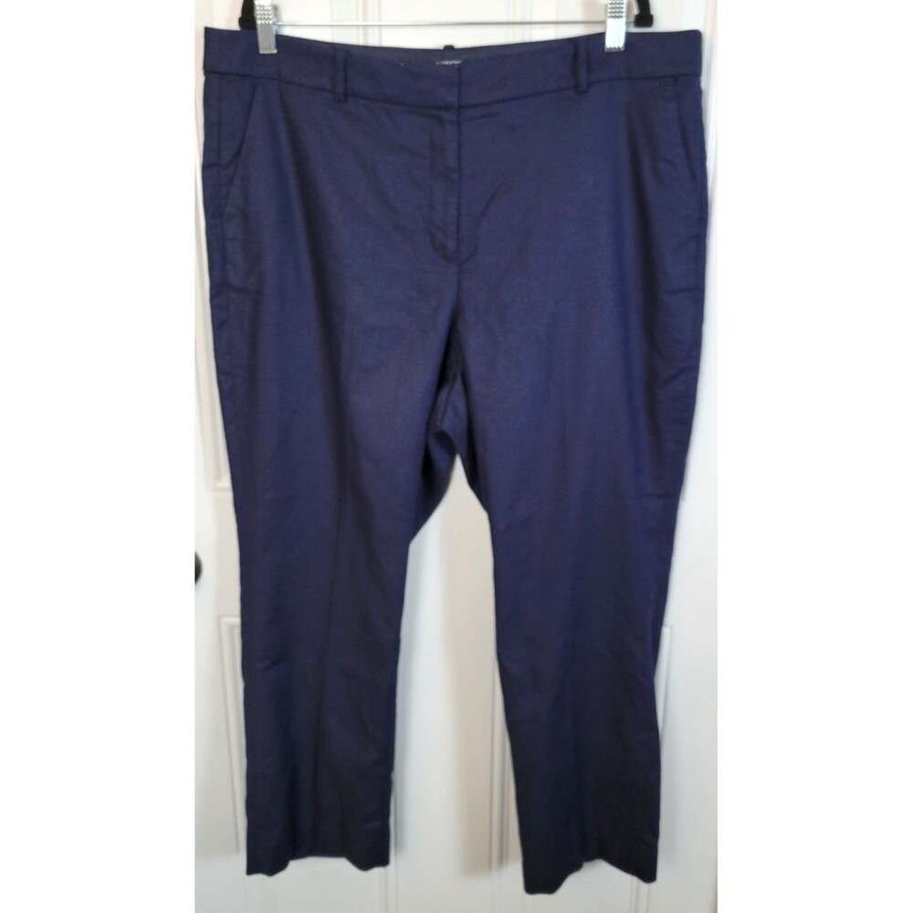 J. Crew Womens Plus Size Kallie Linen-Blend Straight-Leg Pants Size 18